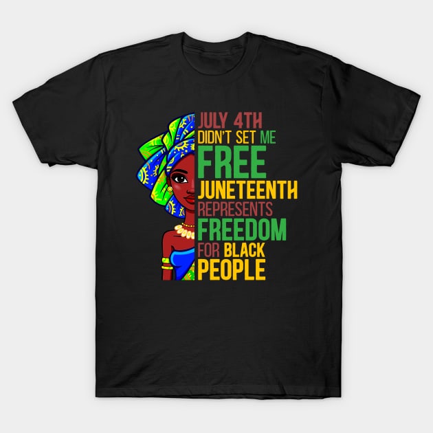 Juneteenth 1865 Freedom for African Black Queen Women T-Shirt by FamiStore